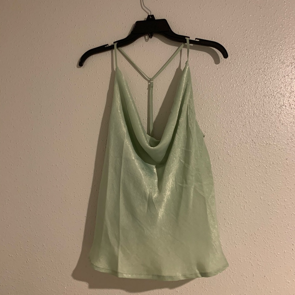 Mint cowl neck tank top
